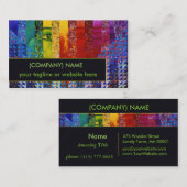 Vexierfrage I, abstrakte Regenbogen-Frauen-Göttin Visitenkarte (Vorne/Hinten)