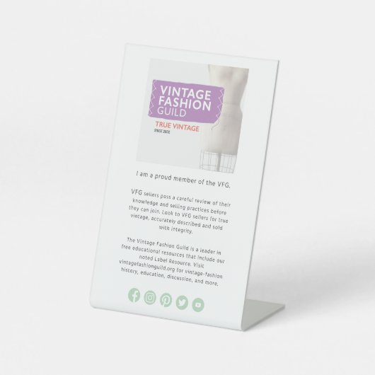 VFG Proud Mitgliedsbezeichnung Sockelschild (Vorderseite)