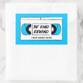 VHS Be Kind Rewind Novelcker Rechteckiger Aufkleber (Tasche)