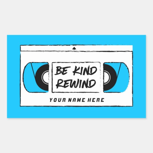 VHS Be Kind Rewind Novelcker Rechteckiger Aufkleber (Vorderseite)