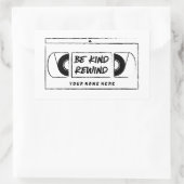 VHS Be Kind Rewind Novelcker Rechteckiger Aufkleber (Tasche)