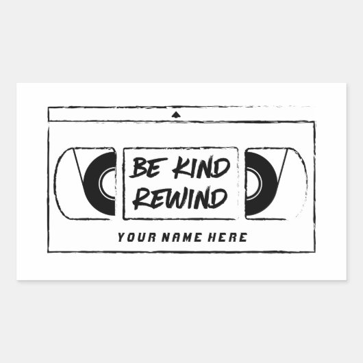 VHS Be Kind Rewind Novelcker Rechteckiger Aufkleber (Vorderseite)