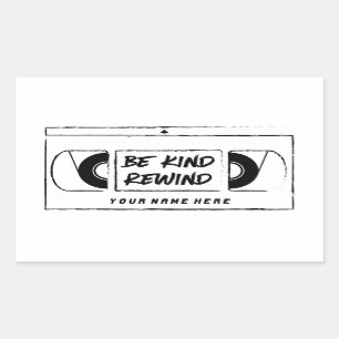 VHS Be Kind Rewind Novelcker Rechteckiger Aufkleber