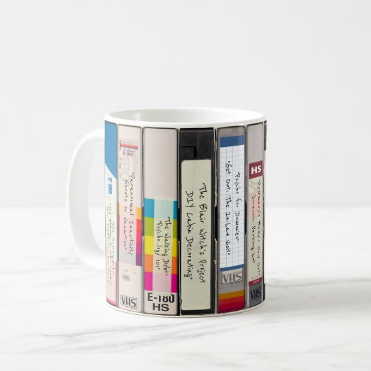 VHS Halloween Horror parody Editable Movies Titel Kaffeetasse (Vorderseite Links)