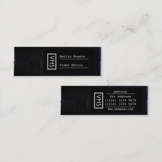 VHS-Imitat schaut lustige Art Mini Visitenkarte (Vorne/Hinten)