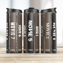 VHS-Kassetten Personalisierte Filmtitel Thermosbecher