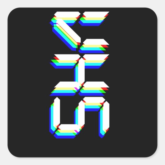 VHS QUADRATISCHER AUFKLEBER (Vorderseite)