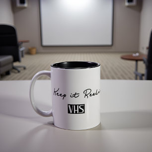 VHS-Retro-Zitat behalten Zweifarbige Tasse