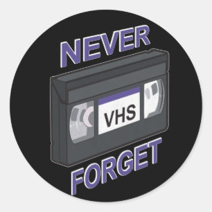 VHS, vergessen nie Runder Aufkleber