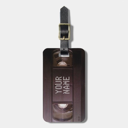 VHS-Videokassette der Retro Technologie des Gepäckanhänger (Vorderseite vertikal)