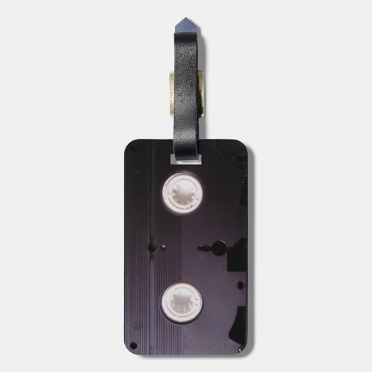VHS-Videokassette der Retro Technologie des Gepäckanhänger (Rückseite vertikal)