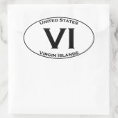 VI - Jungfrau Islands Euro Style Oval Acronyme Log Ovaler Aufkleber (Tasche)