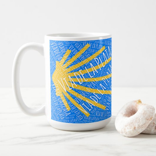 Via de la Plata Scallop Muschel Grosse Kaffee Tass Kaffeetasse (Mit Donut)