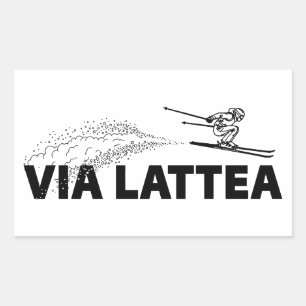 Via Lattea Skispringer Rechteckiger Aufkleber