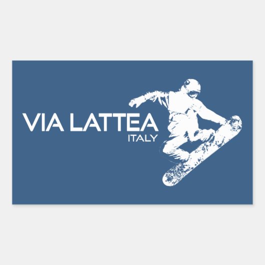 Via Lattea Snowboarder Rechteckiger Aufkleber (Vorderseite)