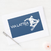 Via Lattea Snowboarder Rechteckiger Aufkleber (Umschlag)