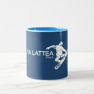 Via Lattea Snowboarder Zweifarbige Tasse