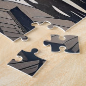 Viadukt-Brücke Wasserlinie Berge Landschaft Puzzle (Seite)