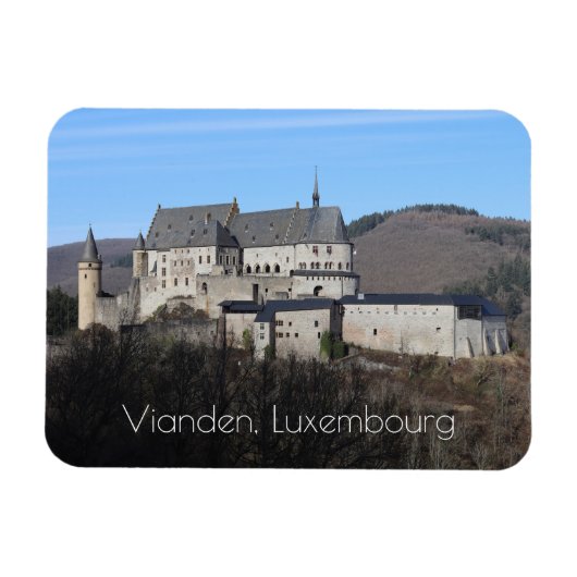 Vianden Castle Winter View, Luxemburg Magnet (Horizontal)