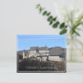 Vianden Castle Winter View, Luxemburg Postkarte (Stehend Vorderseite)