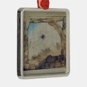 Vianden durch ein Netz der Spinne Silbernes Ornament (Rechts)