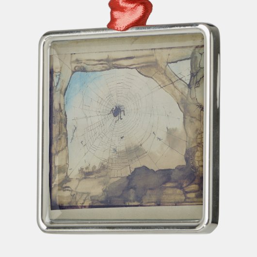 Vianden durch ein Netz der Spinne Silbernes Ornament (Links)