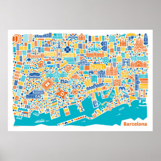 Vianina Barcelona City Map Poster