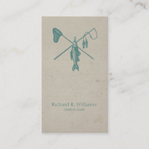 Viantage Angelrute und Fisch Visitenkarte