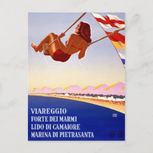 Viareggio Italien Vintage Reiseposter Restauriert Postkarte