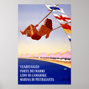 Viareggio Italien Vintages Reise-Plakat wieder Poster