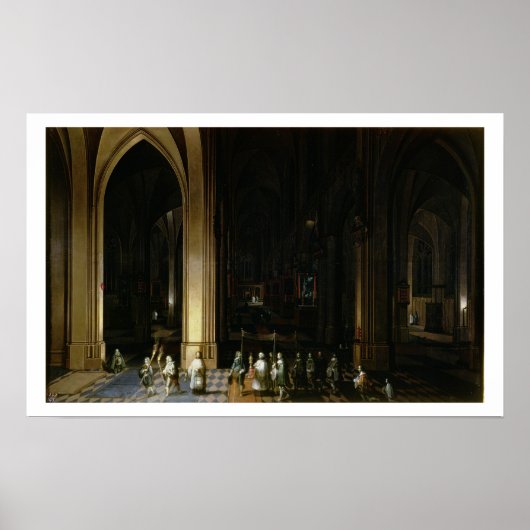 Viaticum im Inneren einer Kirche Poster (Vorne)