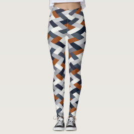 VIB B, Navy Rust Geometry Leggings