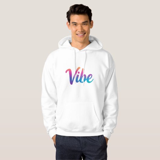 Vibe Bold Rainbow Gradient Script T-Shirt – Trendy Hoodie (Vorne ganz)