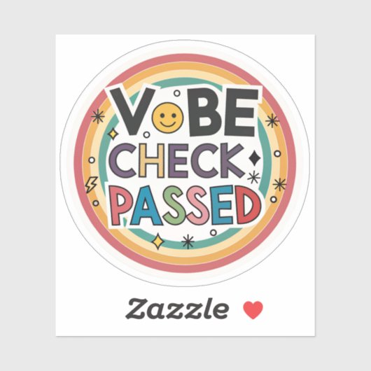 Vibe Check Passed Rainbow Sticker | Positive Energ (Blatt)