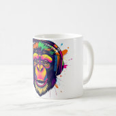 Vibe mit Abstraktem Monkey DJ Kaffeetasse (VorderseiteRechts)
