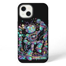 VIBE ON Neon Robot DJ – Bunter Musik-Maskottchen S