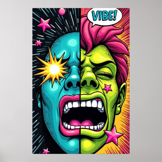 VIBE! Pop Art Schrei Poster (Vorne)