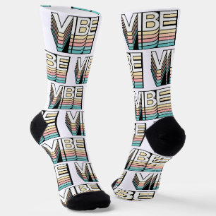 Vibe Retro Ästhetik Moderne Mood Typografie Socken