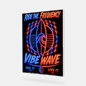 Vibe Wave Neon Surf Poster – Retro Synthwave Aesth (Winkel)