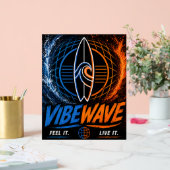 Vibe Wave Neon Surf Poster – Retro Synthwave Aesth (Hochzeit)