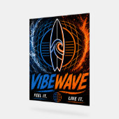 Vibe Wave Neon Surf Poster – Retro Synthwave Aesth (Winkel)