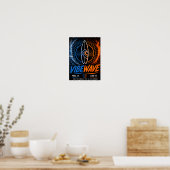 Vibe Wave Neon Surf Poster – Retro Synthwave-Ästhe (Küche)