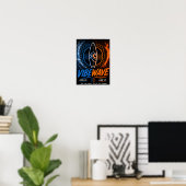 Vibe Wave Neon Surf Poster – Retro Synthwave-Ästhe (Heimbüro)