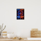 Vibe Wave Neon Surf Poster – Retro Synthwave-Ästhe (Küche)