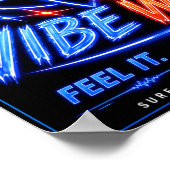 Vibe Wave Neon Surf Poster – Retro Synthwave-Ästhe (Ecke)