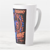 Vibe Wave Neon Surf Poster – Retro Synthwave-Ästhe Milchtasse (Rechte Ecke)