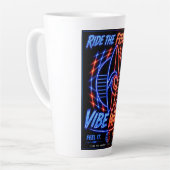 Vibe Wave Neon Surf Poster – Retro Synthwave-Ästhe Milchtasse (Linke Ecke)