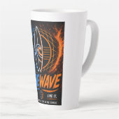 Vibe Wave Neon Surf Poster – Retro Synthwave-Ästhe Milchtasse (Rechte Ecke)