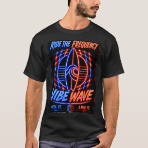 Vibe Wave Neon Surf Poster – Retro Synthwave-Ästhe T-Shirt