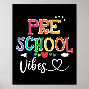 Vibes Back to School Retro Pre-k Lehrer Poster